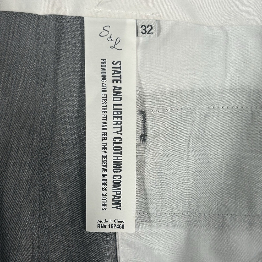 State & Liberty Mens Athletic Fit Stretch Tech Chino Pants Gray 32 Golf AG2153 - Picture 14 of 15